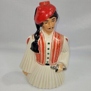 Metaxa Ouzo Vintage 11" Liquor Decanter Evzone Greek Soldier Bottle made Italy